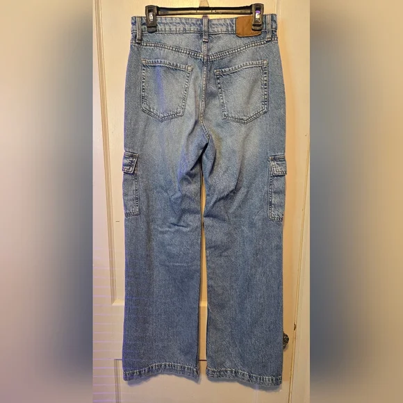 Never Worn!! Aeropostale High Rise Wide Leg Jeans - Denim Blue Size 4 - Picture 2 of 5